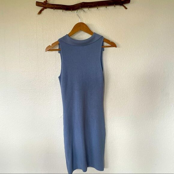 Blue knit mini dress - Picture 4 of 4